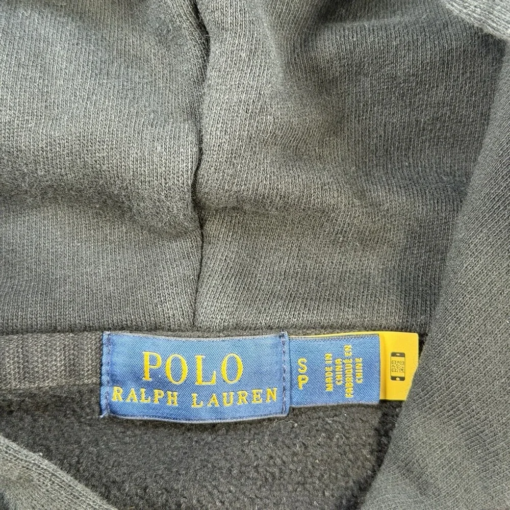 Polo Ralph Lauren Hoodie Mens Small Black Fleece Pony Cotton Pullover